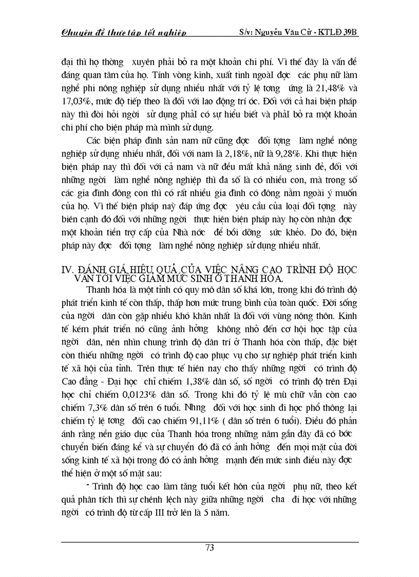 image for page Trình độ học vấn đến mức sinh ở tỉnh Thanh Hoá