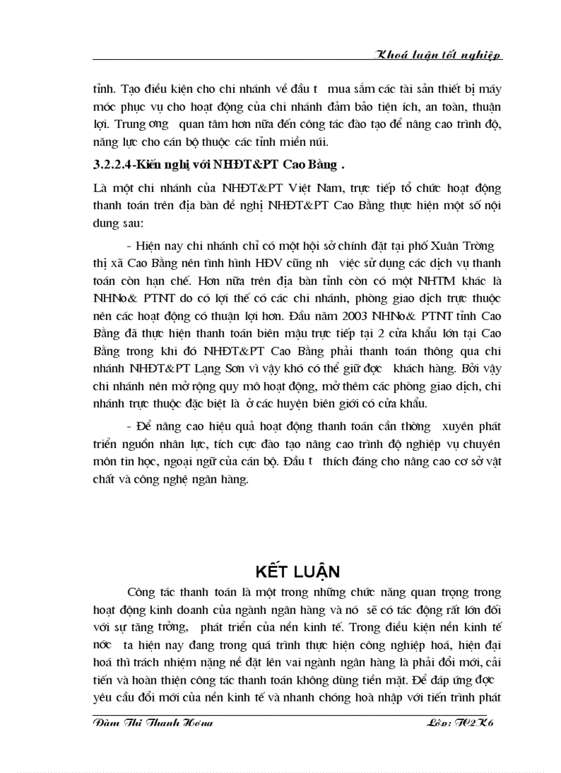 image for page Một số vấn đề về Thanh toán không dùng tiền mặt tại NHĐT PT Cao Bằng Thực trạng và giải pháp