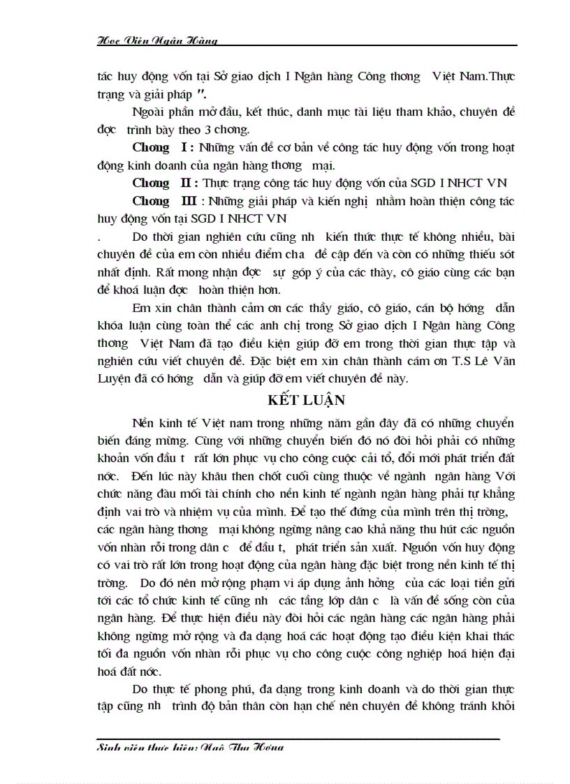 image for page Công tác huy động vốn tại Sở giao dịch I Ngân hàng Công thương Việt Nam Thực trạng và giải pháp