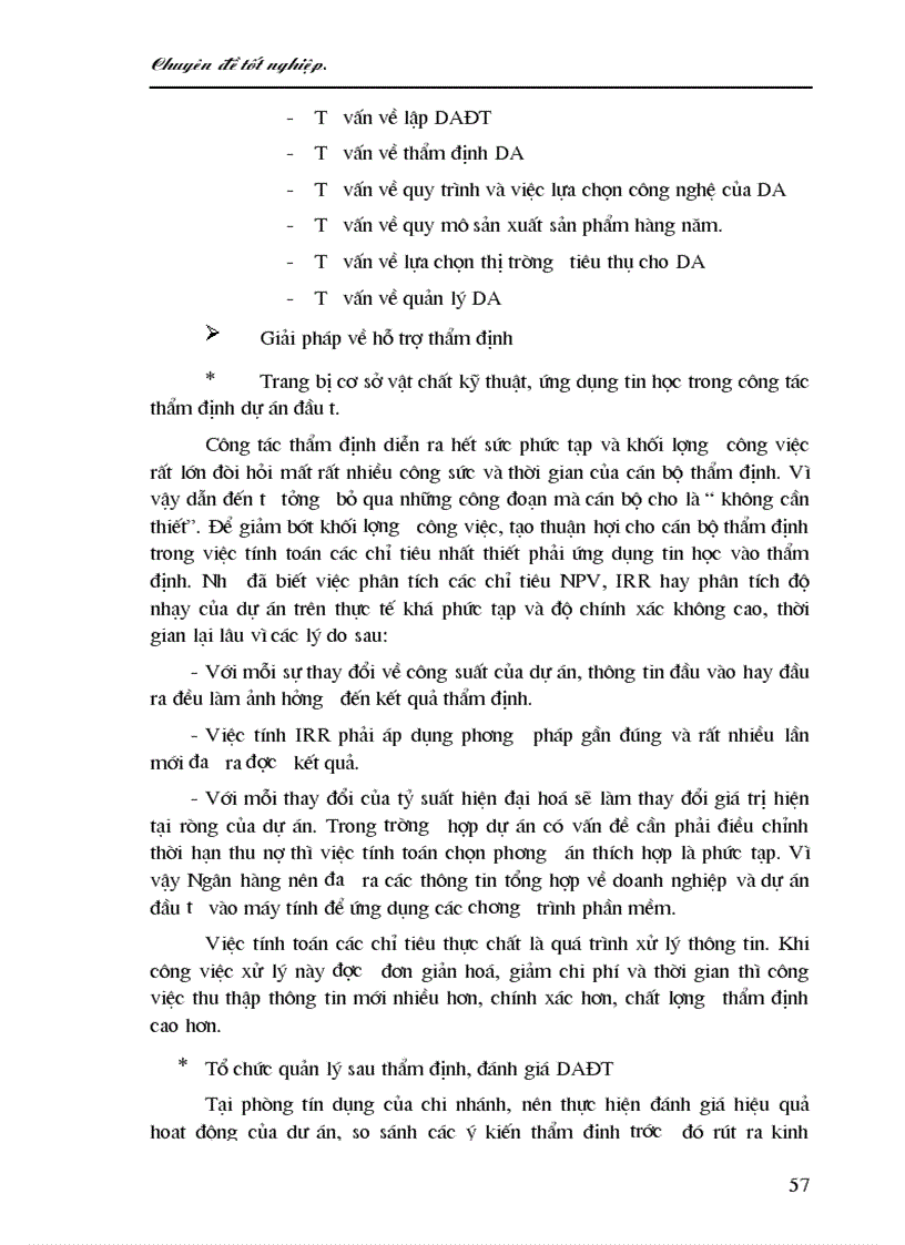 image for page Một số giải pháp nâng cao chất lượng công tác thẩm định dự án đầu tư tại chi nhánh NHCT Đống Đ