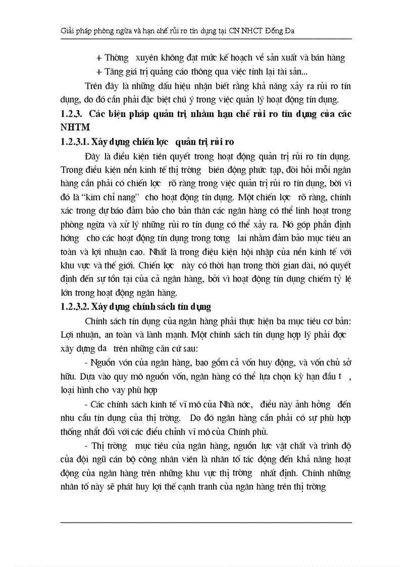 image for page Giải pháp hạn chế rủi ro tín dụng tại Chi nhánh Ngân hàng Công Thương khu vực Đống Đa