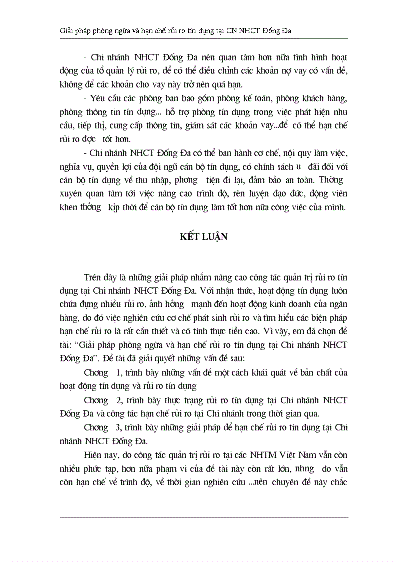 image for page Giải pháp hạn chế rủi ro tín dụng tại Chi nhánh Ngân hàng Công Thương khu vực Đống Đa