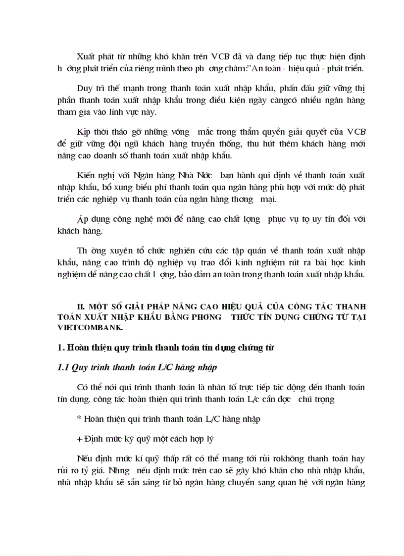 image for page Một số giải pháp nâng cao hiệu quả trong công tác thanh toán hàng xuất nhập khẩu bằng phương thức tính dụng chứng từ tại Ngân hàng Ngoại thương Việt Nam