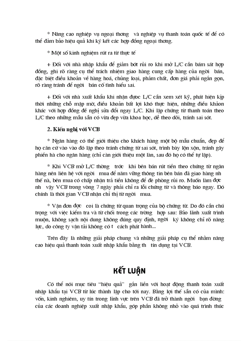 image for page Một số giải pháp nâng cao hiệu quả trong công tác thanh toán hàng xuất nhập khẩu bằng phương thức tính dụng chứng từ tại Ngân hàng Ngoại thương Việt Nam