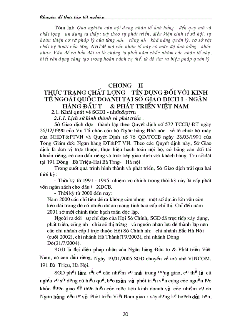 image for page Giải pháp nâng cao chất lượng tín dụng đối với kinh tế ngoài quốc doanh tại Sở giao dịch I Ngân hàng Đầu tư và Phát triển Việt Nam