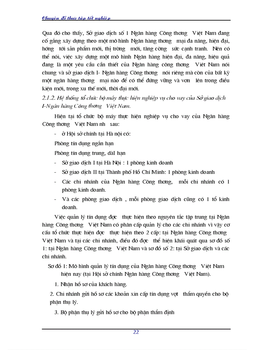 image for page Hoàn thiện nghiệp vụ cho vay của Sở giao dịch I Ngân hàng Công thương Việt Nam