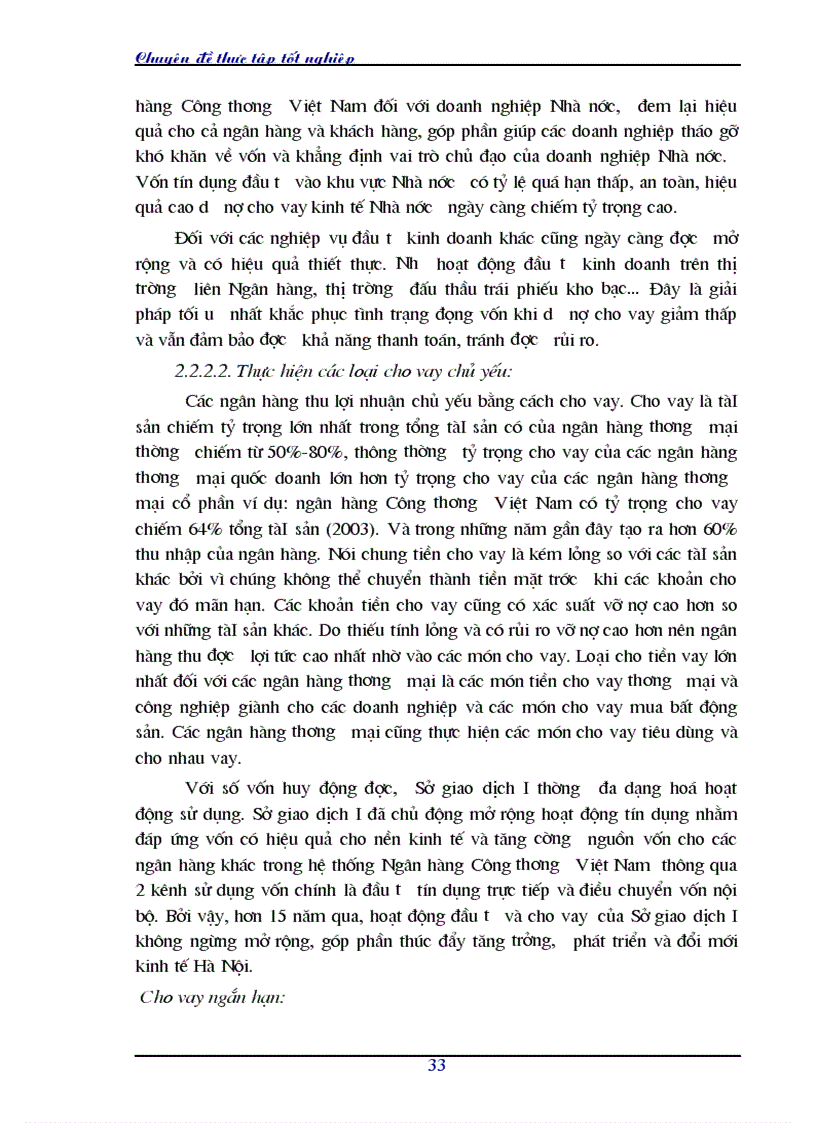 image for page Hoàn thiện nghiệp vụ cho vay của Sở giao dịch I Ngân hàng Công thương Việt Nam