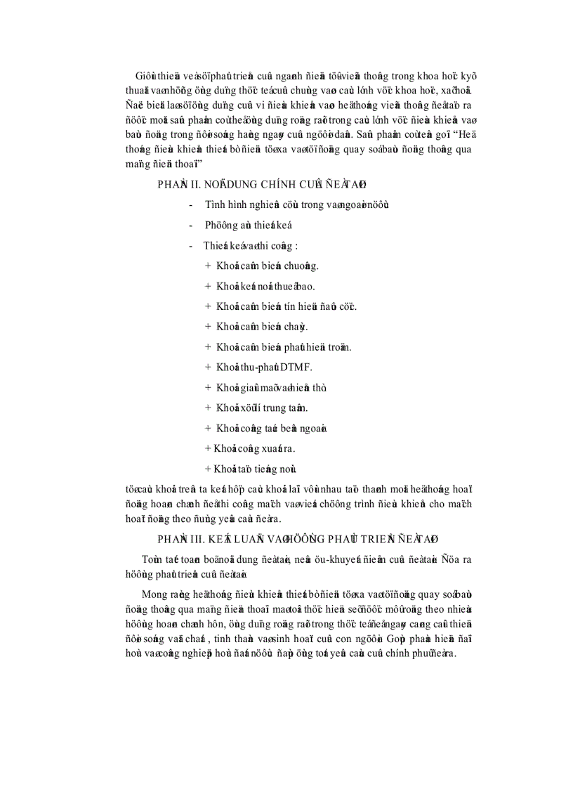 image for page Hệ thống điều khiển thiết bị điện từ xa và tự động quay số báo động thông qua mạng điện thoai