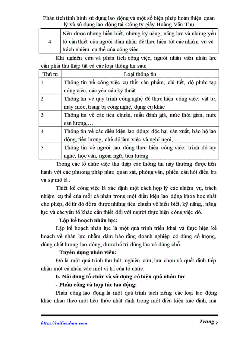 image for page Phân tích tình hình sử dụng lao động và một số biện pháp hoàn thiện quản lý và sử dụng lao động tại Công ty giấy Hoàng Văn Thụ