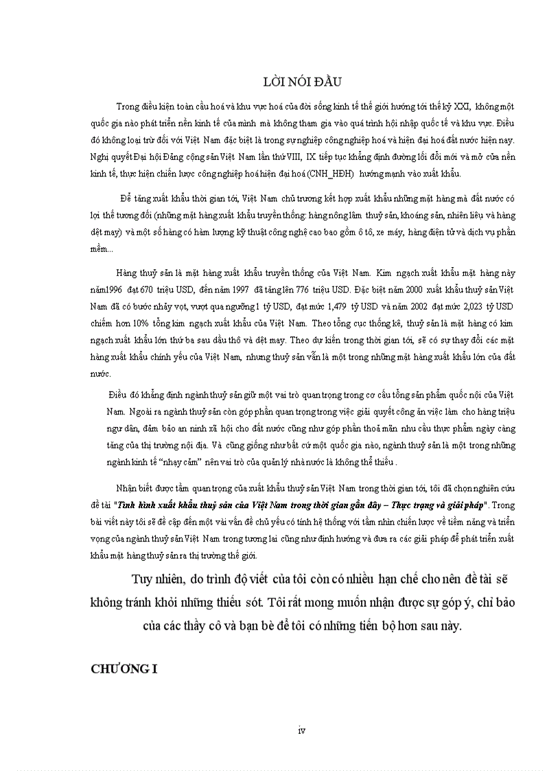 image for page Tình hình xuất khẩu thuỷ sản của Việt Nam trong thời gian gần đây Thực trạng và giải pháp