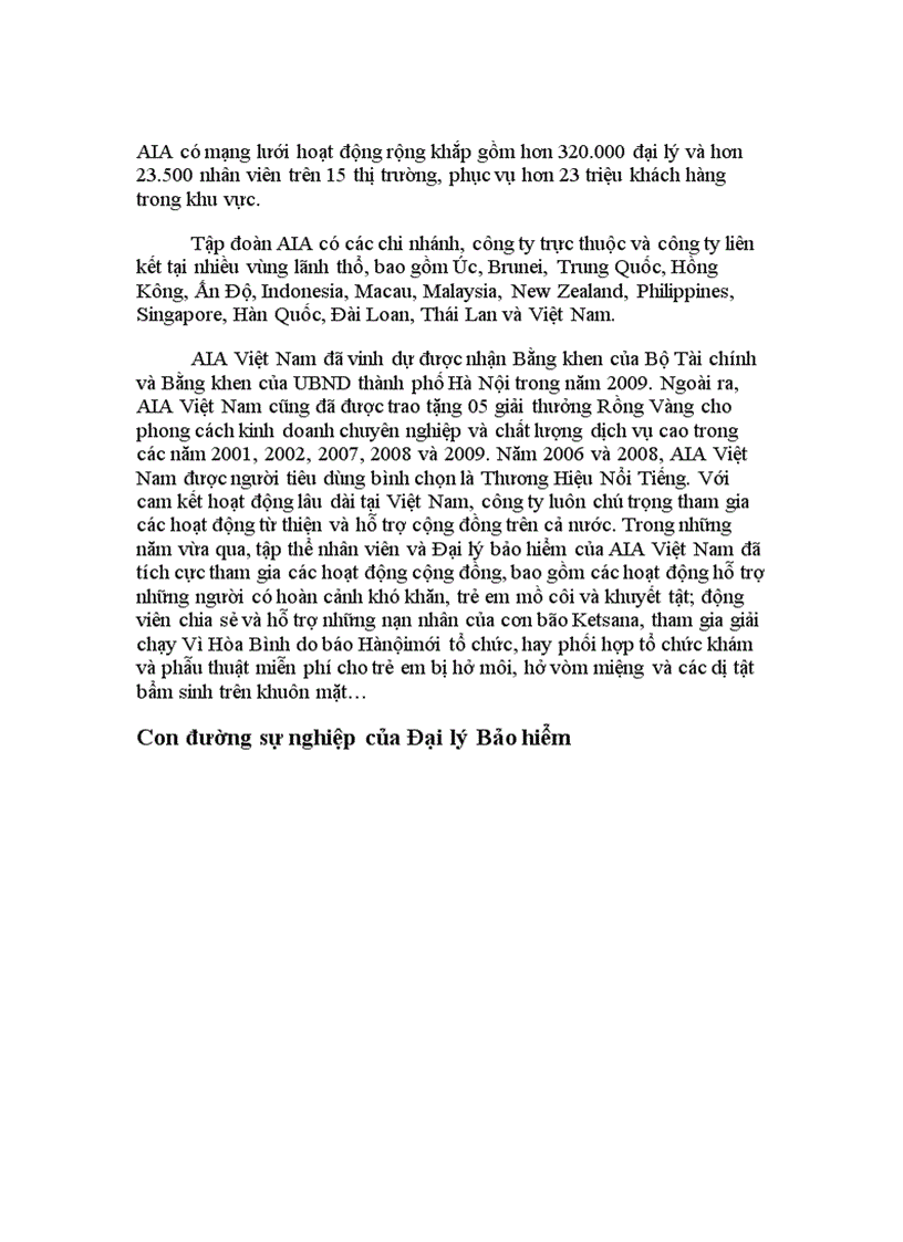 image for page Tổng quan về bảo hiểm nhân thọ AIA việt Nam