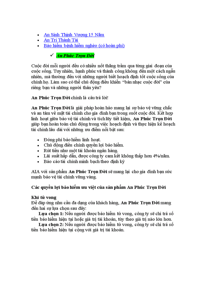 image for page Tổng quan về bảo hiểm nhân thọ AIA việt Nam