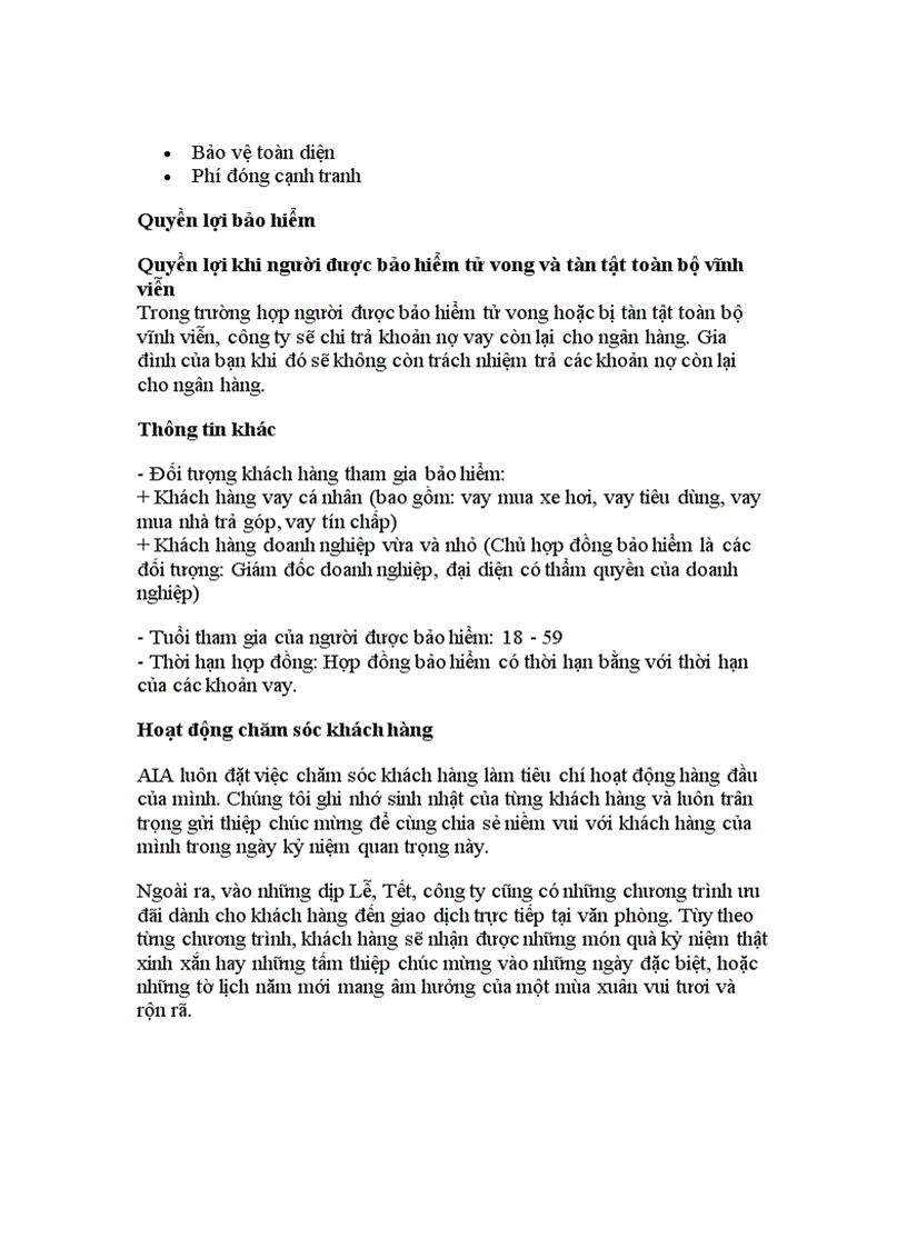 image for page Tổng quan về bảo hiểm nhân thọ AIA việt Nam