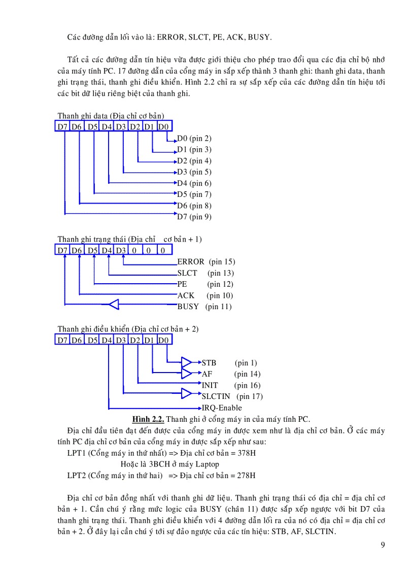 image for page Thiết kế thi công và viết chương trình điều khiển mạch thực hành cho Z80 CPU Giao tiếp với máy tính qua ngõ máy in