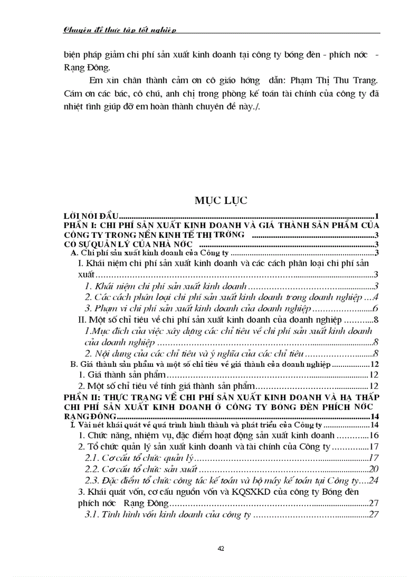 image for page Chi phí sản xuất điều kiện và các giải pháp hạ thấp chi phí sản xuất kinh doanh tại Công ty Bóng đèn Phích nước Rạng Đông