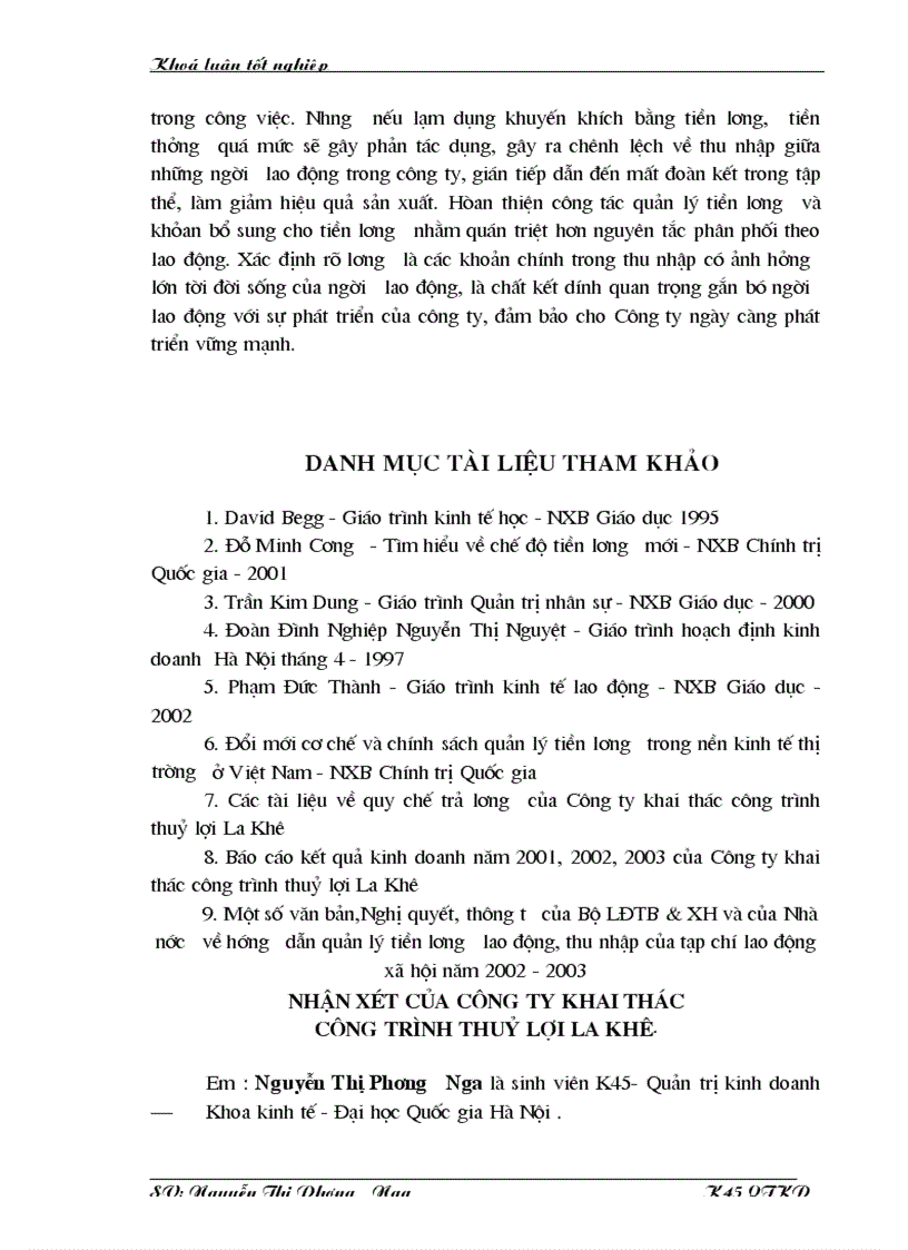 image for page Quản lý tiền lương và tiền công tại Công ty KTCT thuỷ lợi La Khê