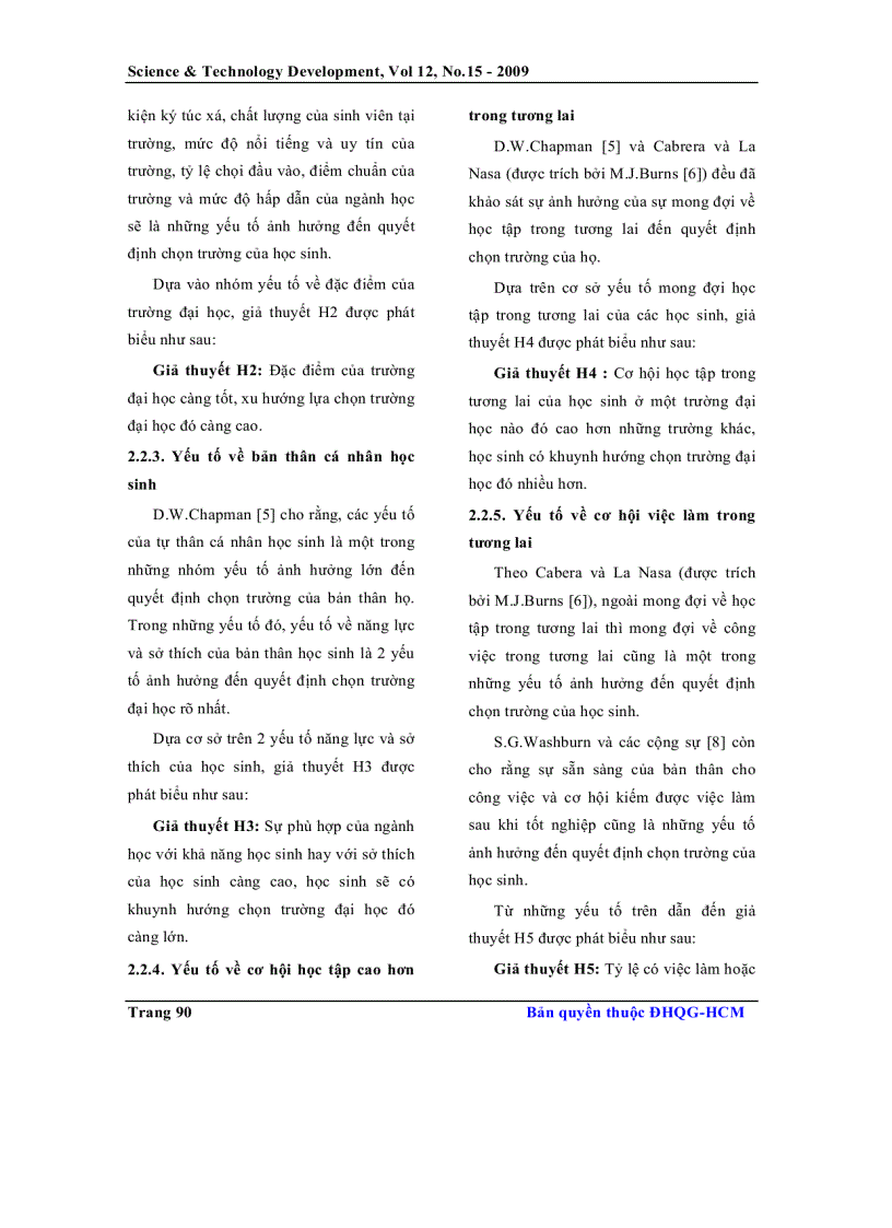 image for page Các yếu tố ảnh hưởng đến quyết định chọn trường đại học của học sinh phổ thông trung học