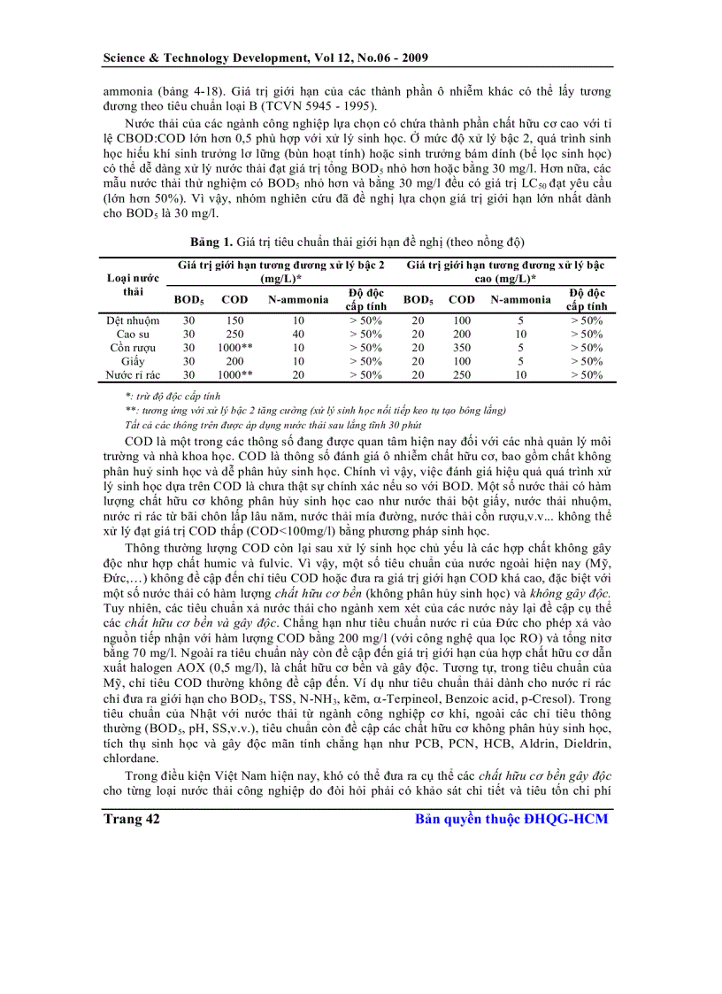 image for page Đề xuất qui trình xây dựng tiêu chuẩn nước thải công nghiệp dựa trên cơ sở độc tính toàn phần