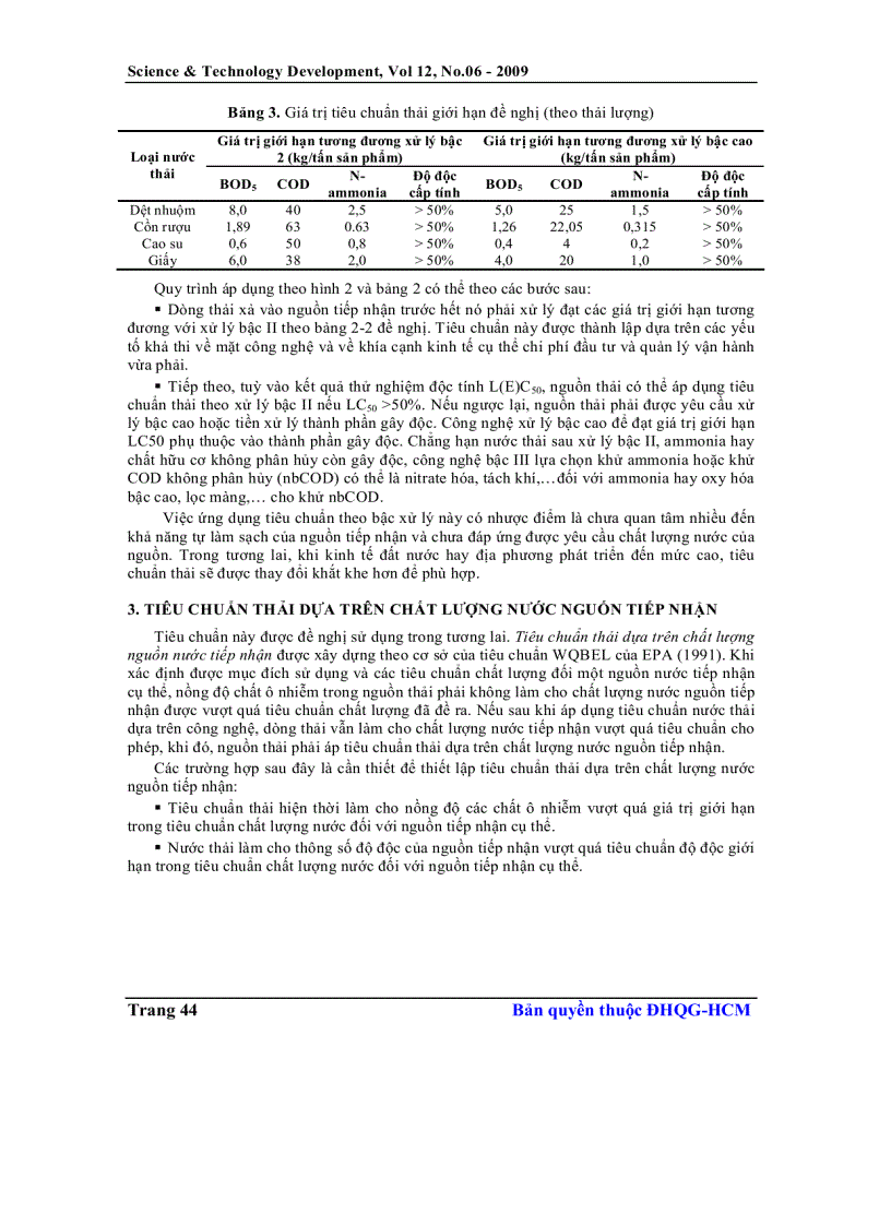 image for page Đề xuất qui trình xây dựng tiêu chuẩn nước thải công nghiệp dựa trên cơ sở độc tính toàn phần