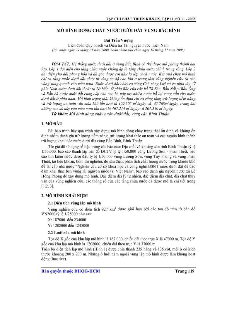 image for page Mô hình dòng chảy nước dưới đất vùng Bắc Bình