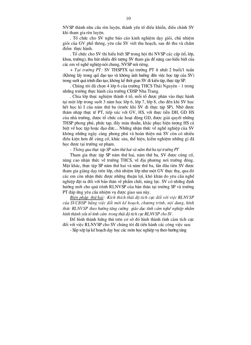 image for page Thái độ đối với việc rèn luyện nghiệp vụ sư phạm của sinh viên cao đẳng sư phạm