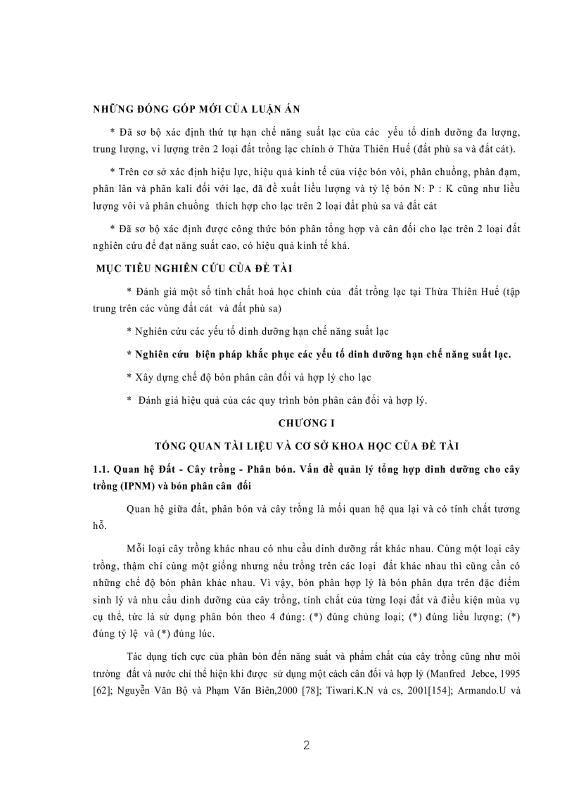 image for page Nghiên cứu cơ sở khoa học của việc bón phân cân đối cho lạc trên hai loại đất trồng lạc chính ở Thừa Thiên Huế