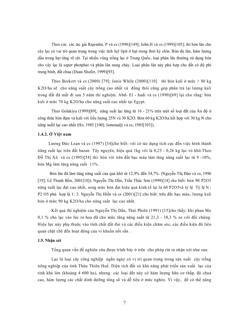 image for page Nghiên cứu cơ sở khoa học của việc bón phân cân đối cho lạc trên hai loại đất trồng lạc chính ở Thừa Thiên Huế
