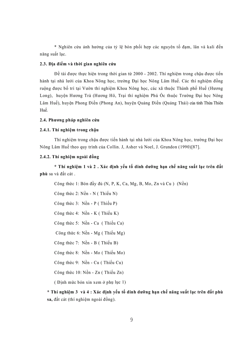 image for page Nghiên cứu cơ sở khoa học của việc bón phân cân đối cho lạc trên hai loại đất trồng lạc chính ở Thừa Thiên Huế