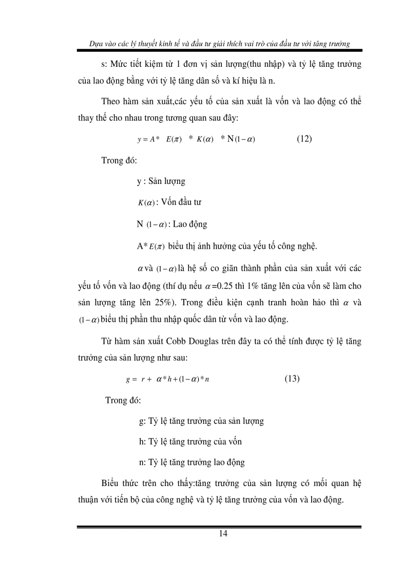 image for page Dựa vào các lý thuyết kinh tế và đầu tư giải thích vai trò của đầu tư đối với tăng trưởng