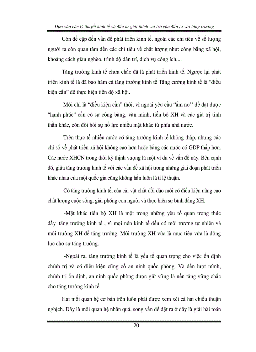 image for page Dựa vào các lý thuyết kinh tế và đầu tư giải thích vai trò của đầu tư đối với tăng trưởng