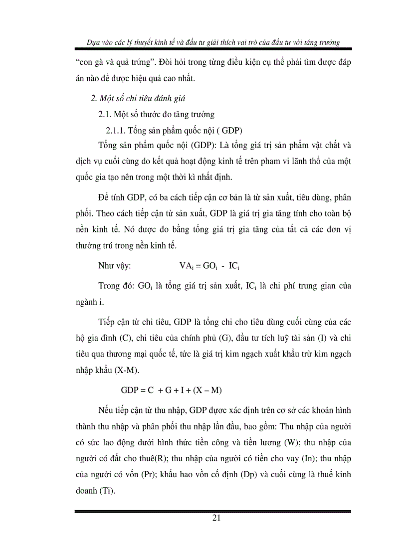 image for page Dựa vào các lý thuyết kinh tế và đầu tư giải thích vai trò của đầu tư đối với tăng trưởng