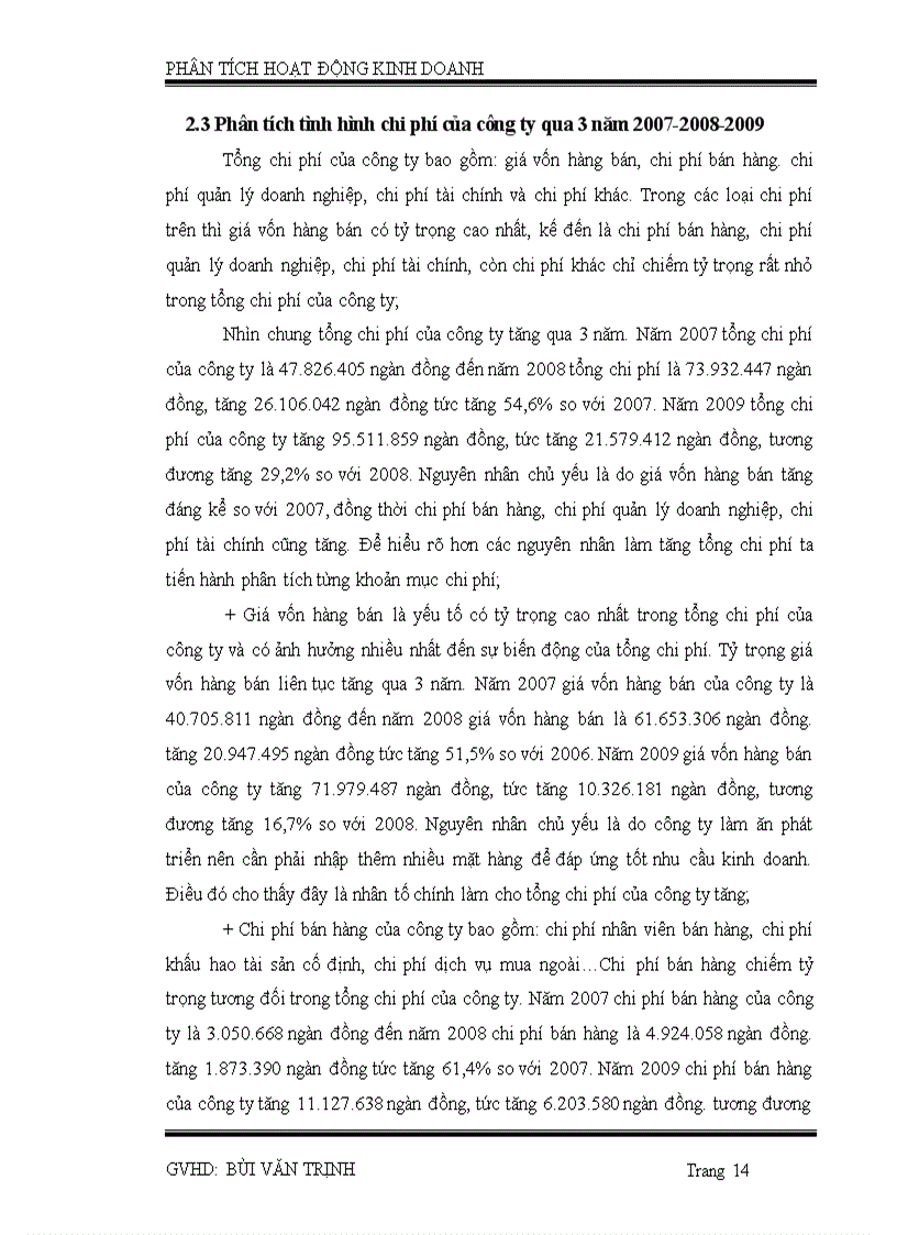 image for page Phân tích tình hình chi phí và lợi nhuận tại công ty TNHH xây dựng thương mai vận tải Phan Thành