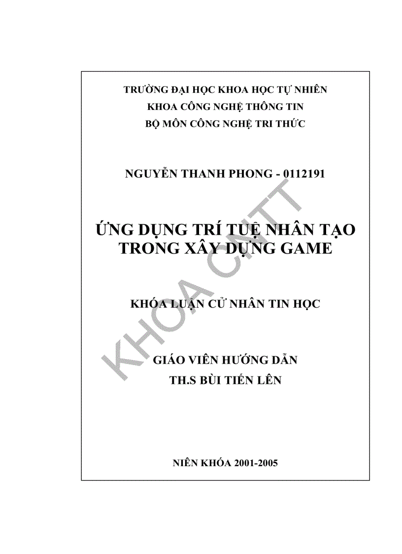 image for page Ứng dụng trí tuệ nhân tạo trong xây dựng Game