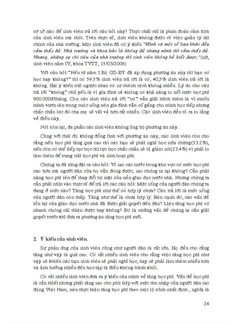 image for page Thái độ của học sinh sinh viên trước phương án tăng học phí đại học