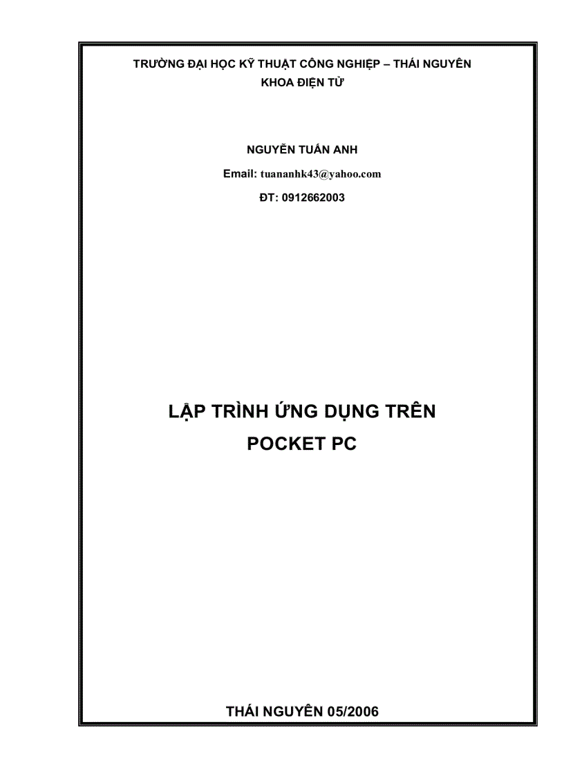 image for page Lập trình ứng dụng trên Pocket PC