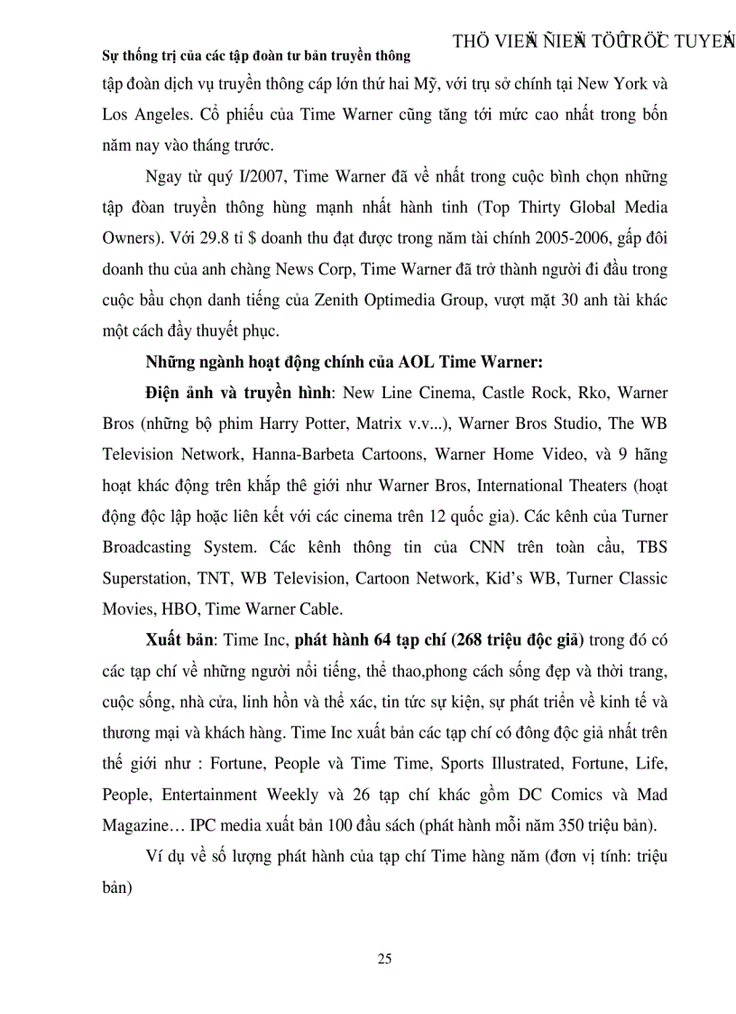 image for page Sự thống trị của các tập đoàn tư bản truyền thông trong thị trường thông tin toàn cầu