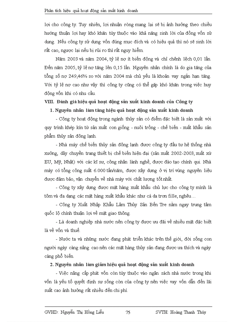 image for page Phân tích hiệu quả hoạt động sản xuất kinh doanh tại Công ty Xuất Nhập Khẩu Lâm Thủy Sản Bến Tre