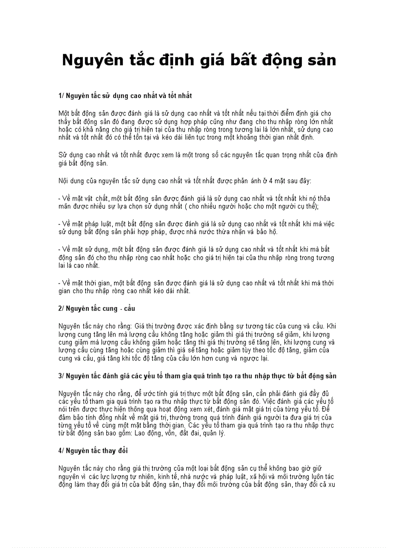 image for page Nguyên tắc định giá bất động sản