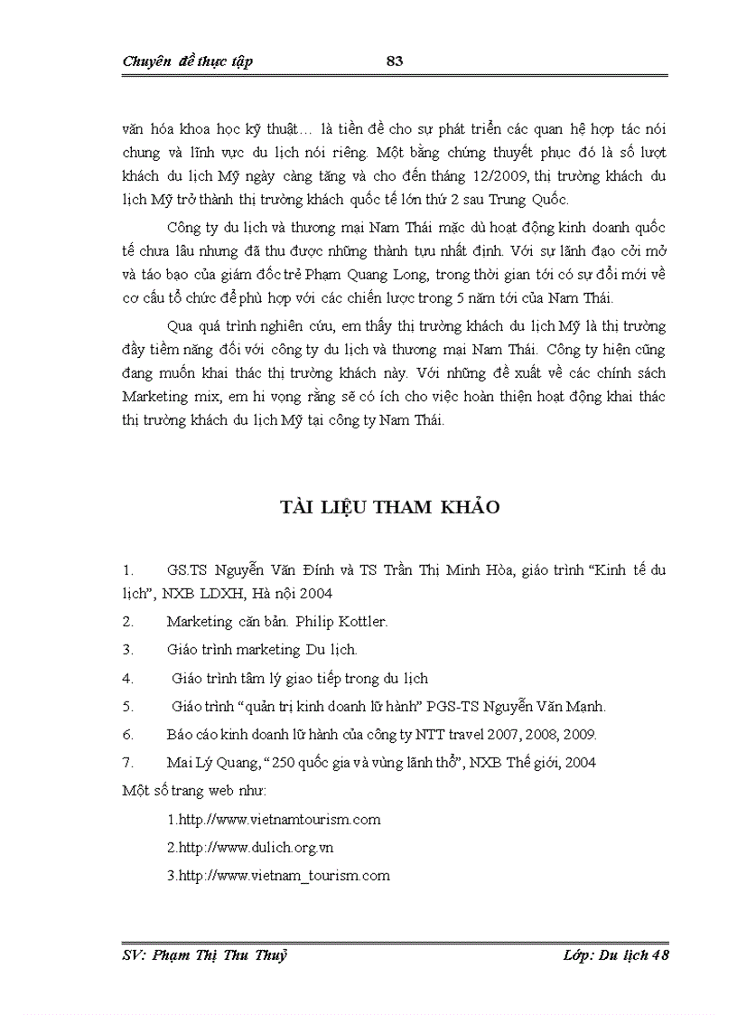 image for page Hoàn thiện hoạt động khai thác thị trường khách du lịch Mỹ bằng các giải pháp Marketing Mix tại công ty du lịch và thương mại Nam Thái