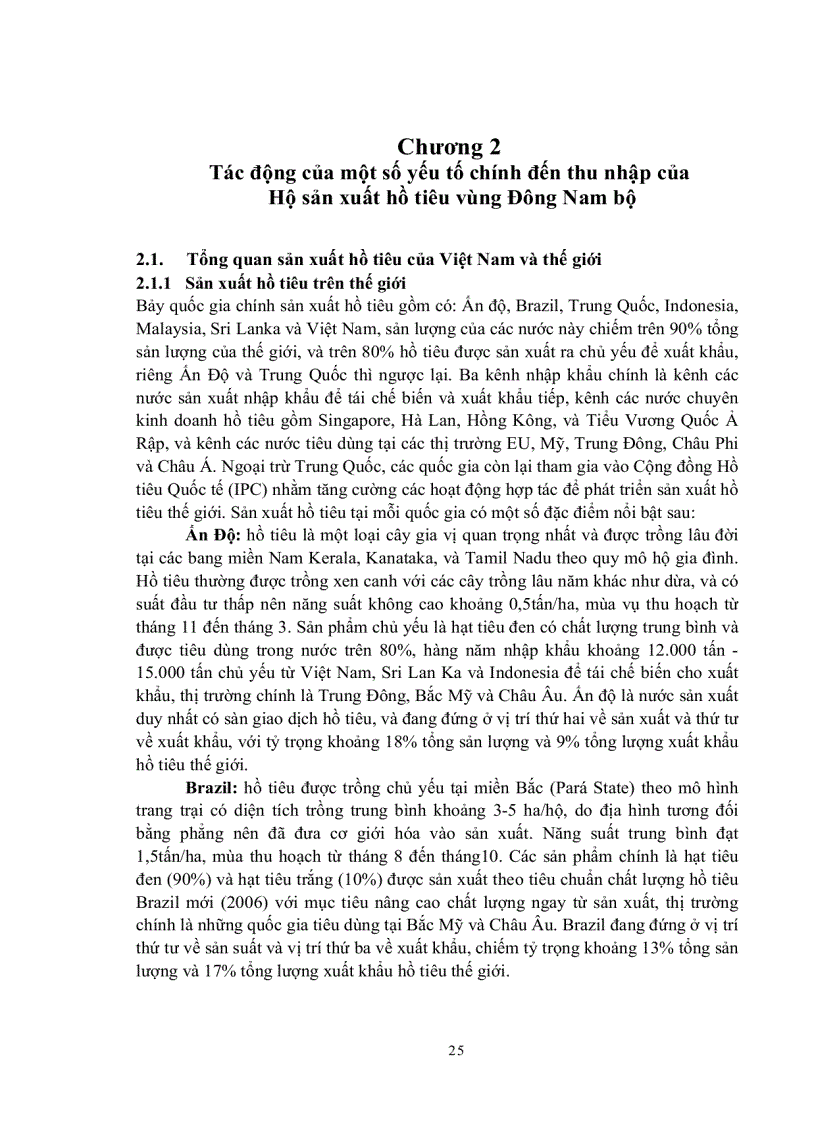 image for page Tác động của một số yếu tố chính đến thu nhập của hộ sản xuất hồ tiêu Việt Nam Trường hợp điển hình ở vùng Đông Nam bộ