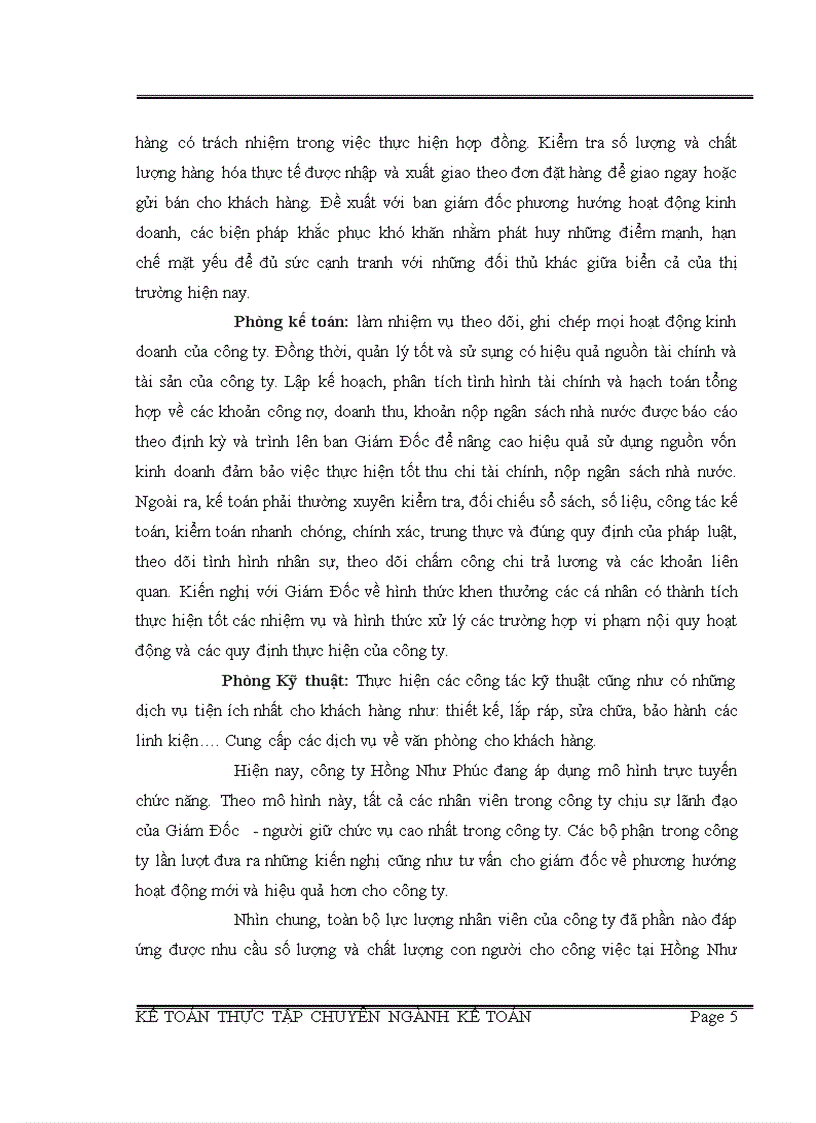 image for page Báo cáo thực tập chuyên ngành Kế Toán tại công ty TNHH TM DV Hồng Như Phúc