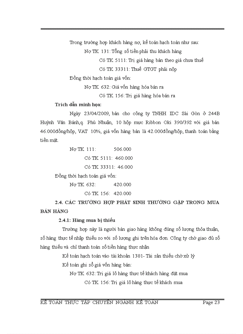image for page Báo cáo thực tập chuyên ngành Kế Toán tại công ty TNHH TM DV Hồng Như Phúc