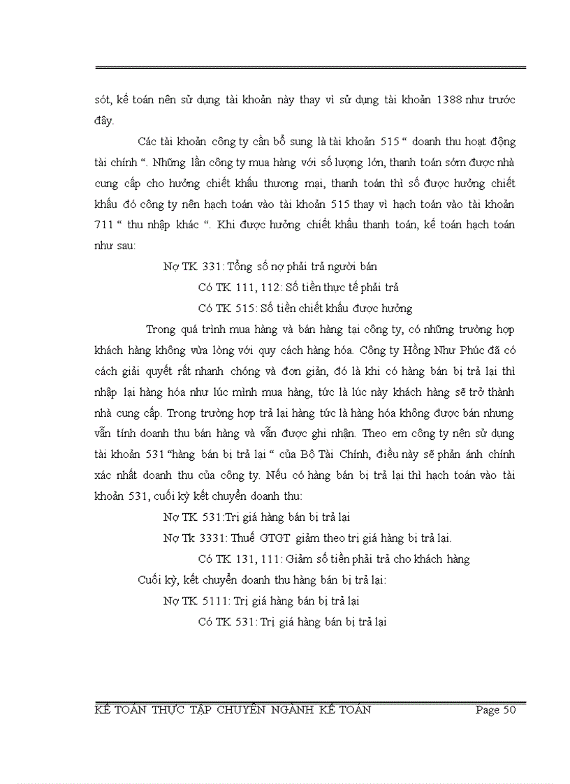 image for page Báo cáo thực tập chuyên ngành Kế Toán tại công ty TNHH TM DV Hồng Như Phúc
