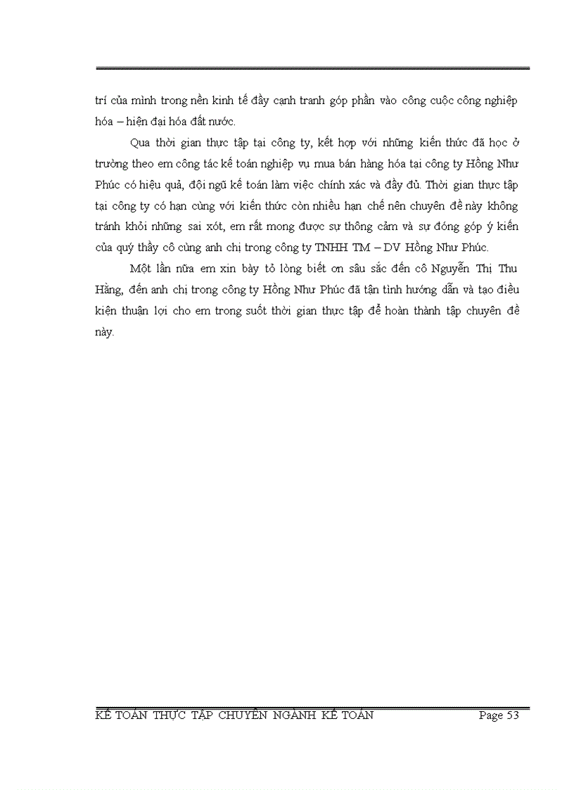 image for page Báo cáo thực tập chuyên ngành Kế Toán tại công ty TNHH TM DV Hồng Như Phúc