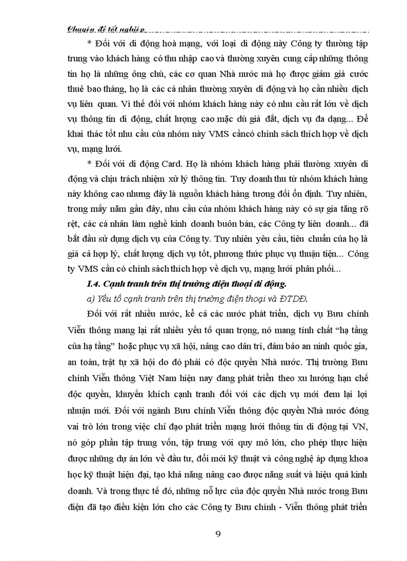 image for page Thị trường dịch vụ điện thoại Thực trạng và giải pháp hoạt động Marketing tại Công ty VMS Mobi Fone