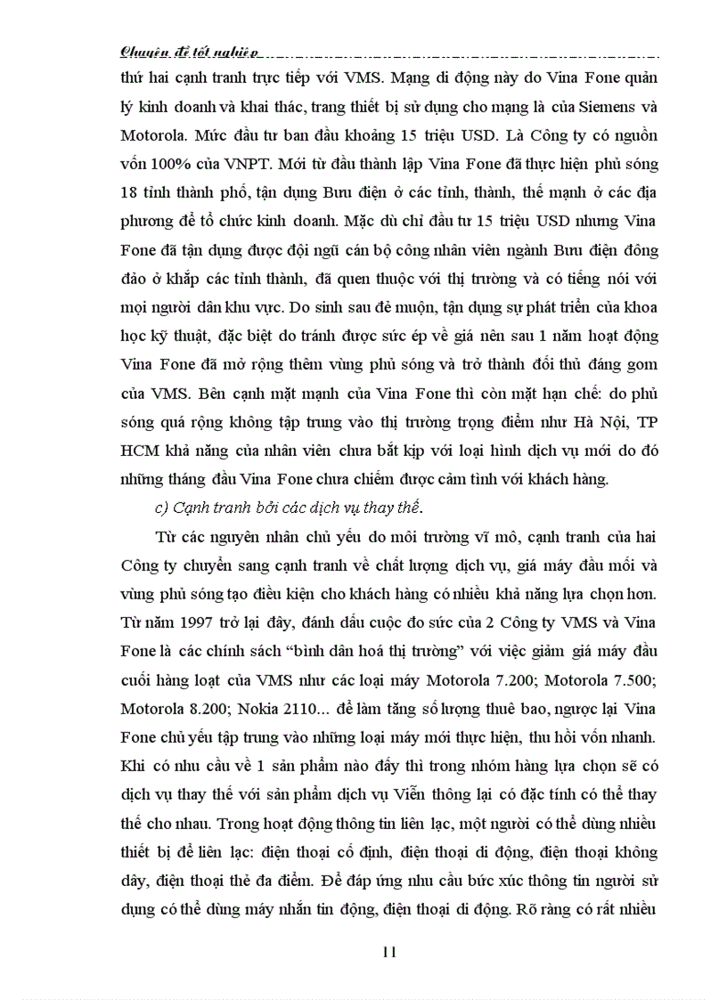 image for page Thị trường dịch vụ điện thoại Thực trạng và giải pháp hoạt động Marketing tại Công ty VMS Mobi Fone