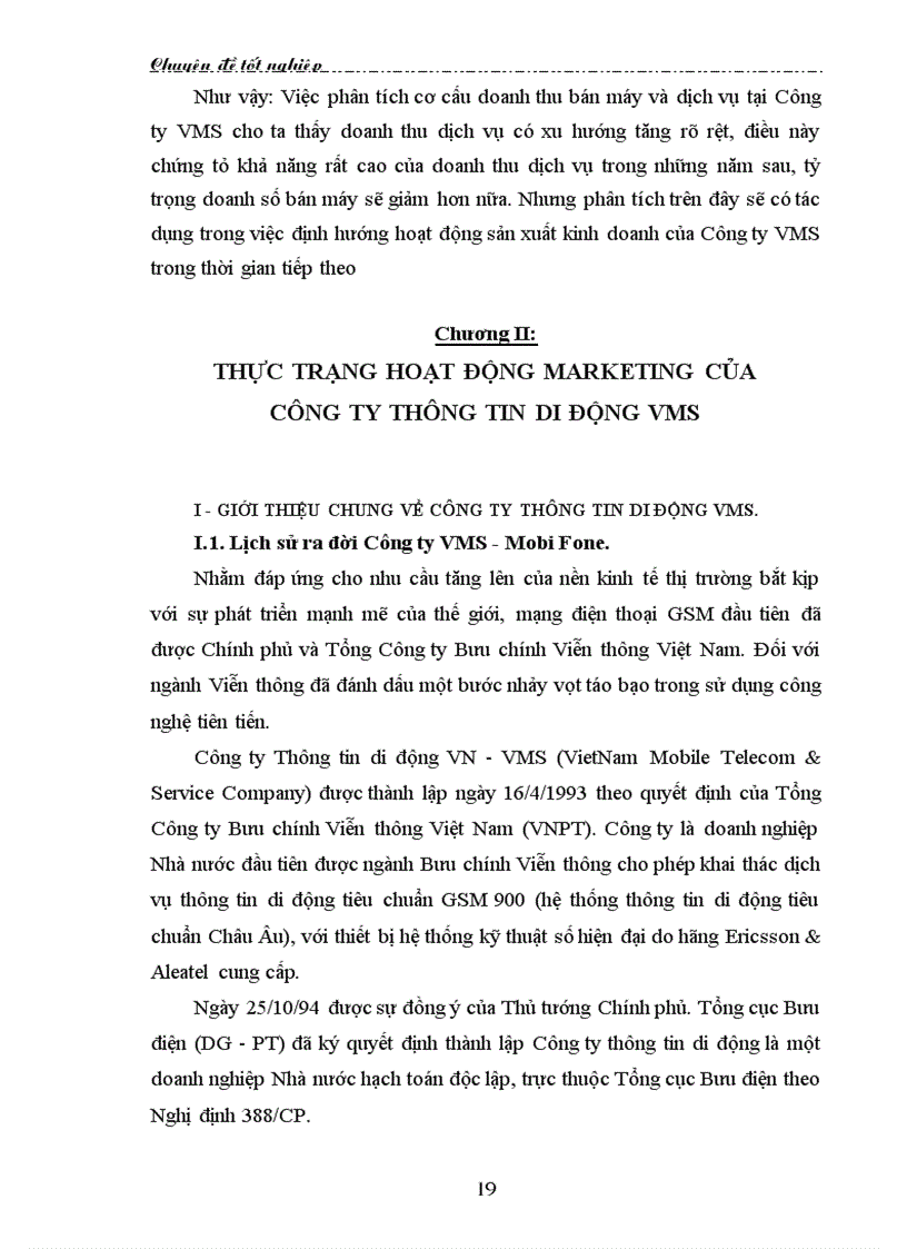 image for page Thị trường dịch vụ điện thoại Thực trạng và giải pháp hoạt động Marketing tại Công ty VMS Mobi Fone