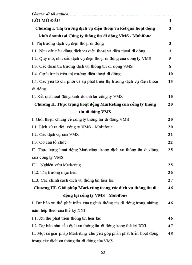 image for page Thị trường dịch vụ điện thoại Thực trạng và giải pháp hoạt động Marketing tại Công ty VMS Mobi Fone