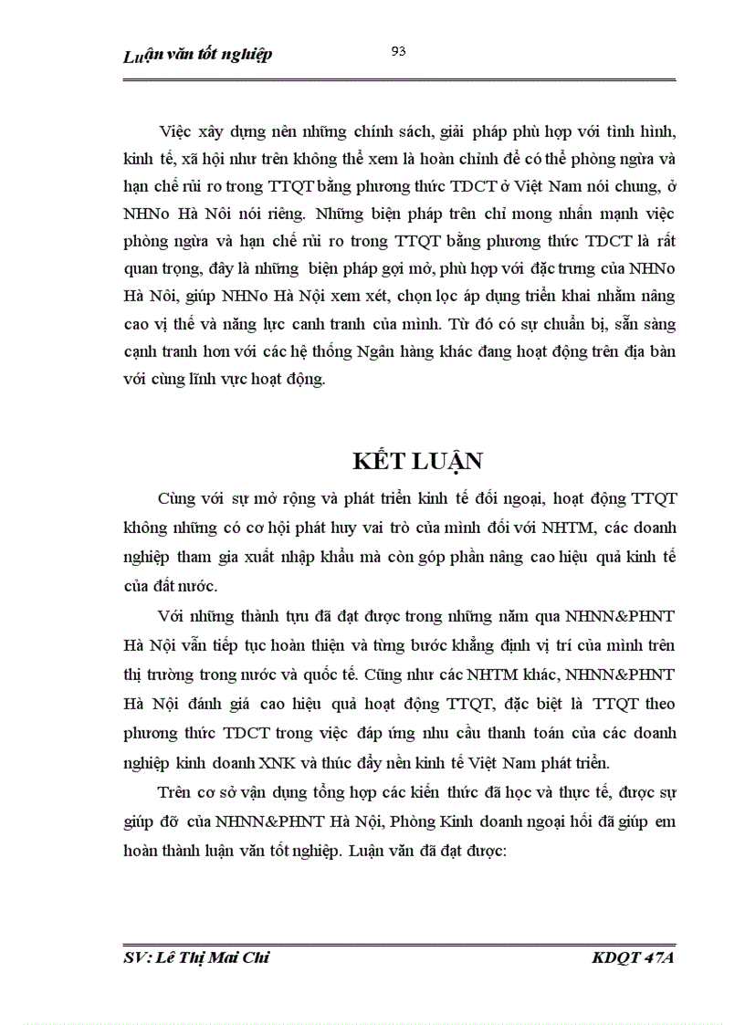 image for page Giải pháp hạn chế và phòng ngừa rủi ro trong thanh toán quốc tế theo phương thức Tín dụng chứng từ tại ngân hàng NHNo PTNT AgriBank Hà Nội