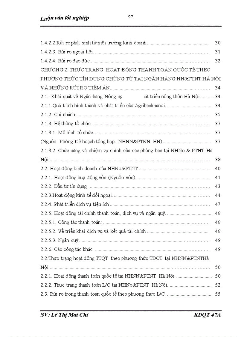 image for page Giải pháp hạn chế và phòng ngừa rủi ro trong thanh toán quốc tế theo phương thức Tín dụng chứng từ tại ngân hàng NHNo PTNT AgriBank Hà Nội